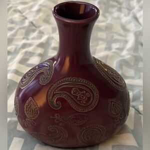 Elegant Paisley Purple Vase